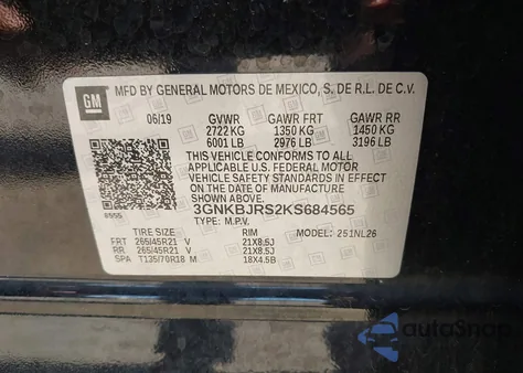 2019 Chevrolet Blazer Rs from USA, damaged, VIN 3GNKBJRS2KS684565